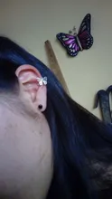 MENGJIQIAO-Clips de Metal con forma de mariposa para mujeres y niñas, joyería de oreja de cartílago falsa, sin Piercing