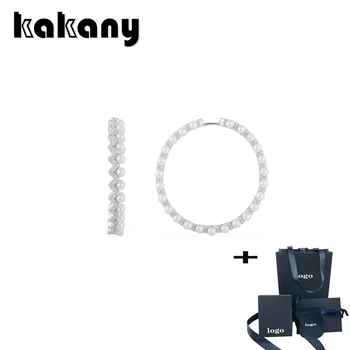 

Kakany 2020 New Fashion High Quality Inlaid Pearl Upper And Lower Circle Geometric Earrings Monaco Style Ladies Romantic Jewelry
