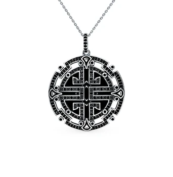 

Silver Pendant with onyx, cubic zirconia and sunlight enamel sample 925