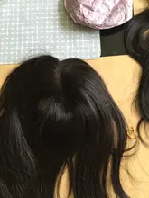 Addbeauty-Peluca de encaje tupé de poliuretano para mujer, extensión de cabello liso humano Remy, color negro Natural, doble nudo duradero