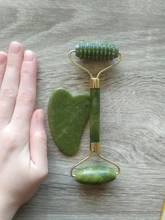 Facial-Massage-Roller Guasha-Board Face-Lift Jade-Stone Relaxation Body-Skin Double-Heads