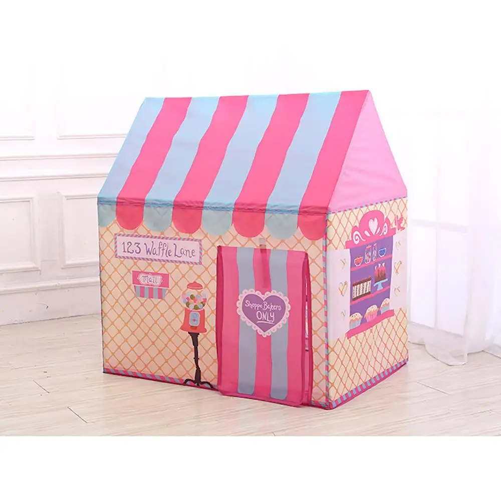 

Pink Dessert House + Pink Channel Polyester Cloth Child Tent Female Children's House Game Princess Tent - 1 set