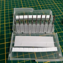 XCAN-Juego de cortadoras de fresado PCB de carburo, 0,6-3.175mm, vástago de 3.175mm, máquina PCB, fresa de extremo de broca de grabado, 10 Uds.