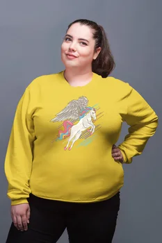 

Angemiel Wear Flying Sweet Unicorn Yellow Women Sweatshirts