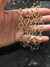 Cadenas de eslabones de latón hechas a mano, anillos redondos cerrados de 1 metro, 12MM + 8MM, accesorios Diy, venta al por mayor, 21498