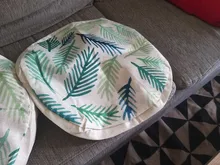 Cushion-Cover Pillow-Case Decorative Home Sofa Throw Linen Cotton Round 45cm Leaf 