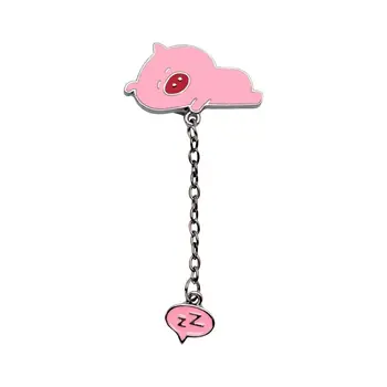 

Badge metal sleeping pink pig Zzzz (52233)