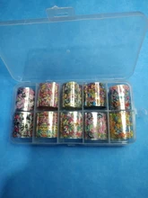 CHNRMJL-Lámina de transferencia de manicura holográfica, pegatinas adhesivas en envoltorios de papel AB, estrellado, accesorios de decoración de uñas