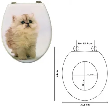 

UNIVERSAL WOODEN CAT KITTY TABLET BATHROOM TOILET SEAT COVER TOILET WATER