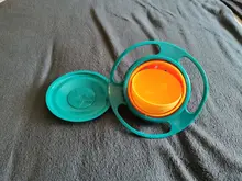 Tazón universal tipo Gyro a prueba de derrames para niños, plato giratorio infantil con diseño, práctico con rotación de 360 grados, platos de alimentación sólidos