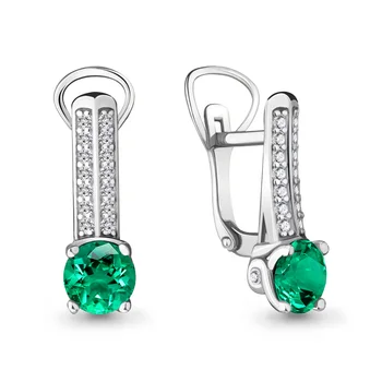 

Silver earrings with nanoemerald Sint. And cubic zirconia