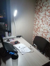 Table-Lamp Led-Light Touch-Dimming Reading Flexible Gooseneck Long-Arm Bedroom 3-Color-Modes