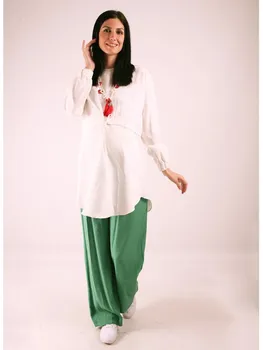 

Smocking Asymmetrical Baggy Pants Suit