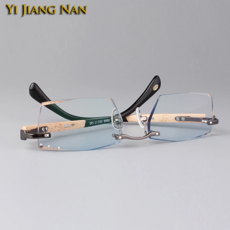 Pure Titanium Glasses Frame Men Bamboo Wood Temple Quality IP Plating lunette de vue homme Eyewear Prescription