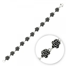 Серебряный 925 пробы браслет с розой