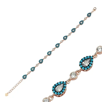 

KUTAYDAN 925 Sterling Silver Zircon Drop Cubic Zirconia Bracelet