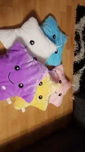 34CM Creative Toy Luminous Pillow Soft Stuffed Plush Glowing Colorful Stars Cushion Led