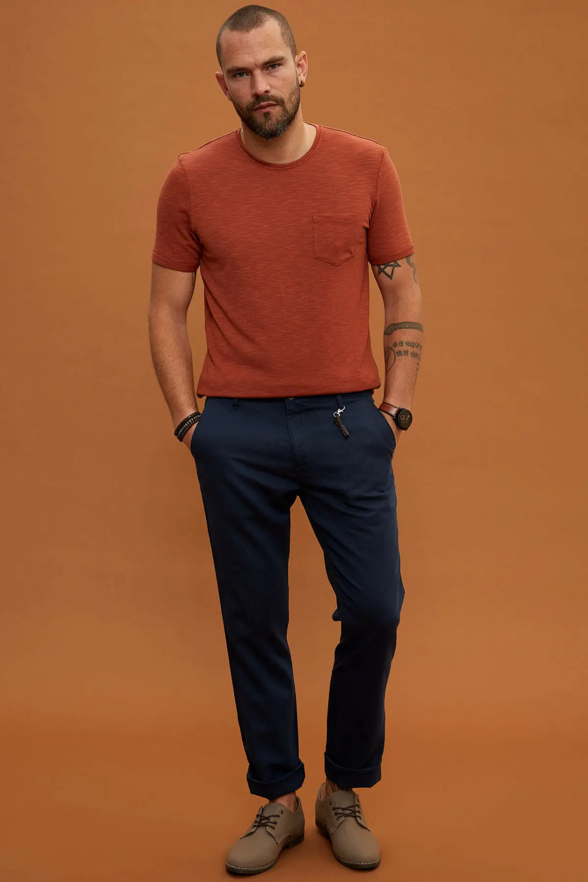 

DeFacto Fashion Man Trousers High Quality Male Straight Suits Pants Men's Button Simple Long Pants Dark Blue - K3992AZ19SM