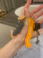 Llaveros de cocodrilo a la moda, llavero con zorro Original, muñeco de erizo de dibujos animados, colgante de anillos de llave, novedad de 2021