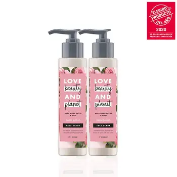 

LOVE BEAUTY AND PLANET Set 2 facial scrub to exfoliate AND clean the face of Muru Muru butter AND pink Vegan
