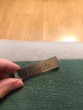 Billetera de acero inoxidable con grabado personalizado para hombre, tarjetero delgado de Metal de tamaño largo, con Clip para tarjetas de crédito