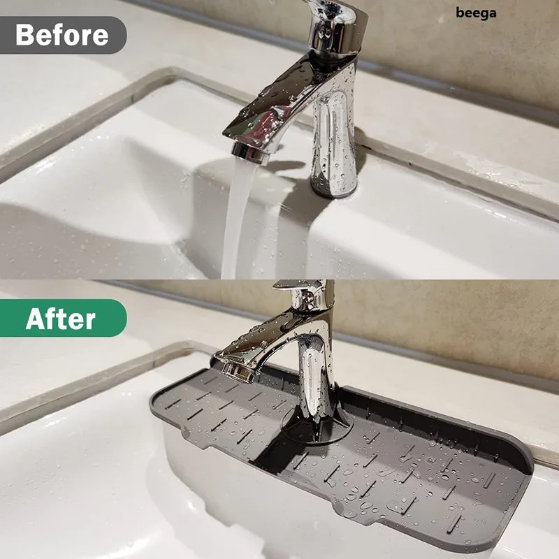 Kitchen Faucet Absorbent Mat Sink Splash Guard Silicone Faucet Splash Catcher Countertop Protector For Bathroom Kitchen Gadgets