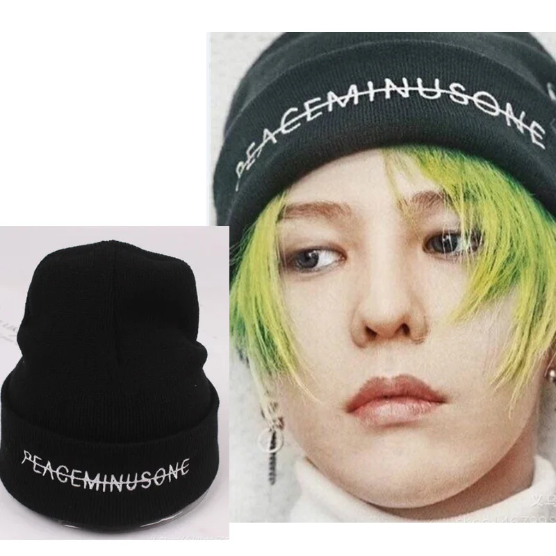  - KPOP G Dragon Embroidery Knitted Hat Peaceminusone Novelty Beanies Fans Collection