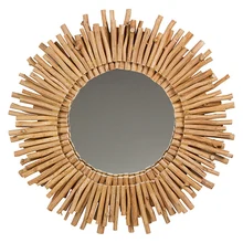 Зеркало дерево Акация(77X6x77 см) BigBuy Home