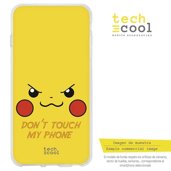 

FunnyTech®Stand case for BQ Aquaris Silicone X5 Characters Pokemon Pikachu "Dont touch"