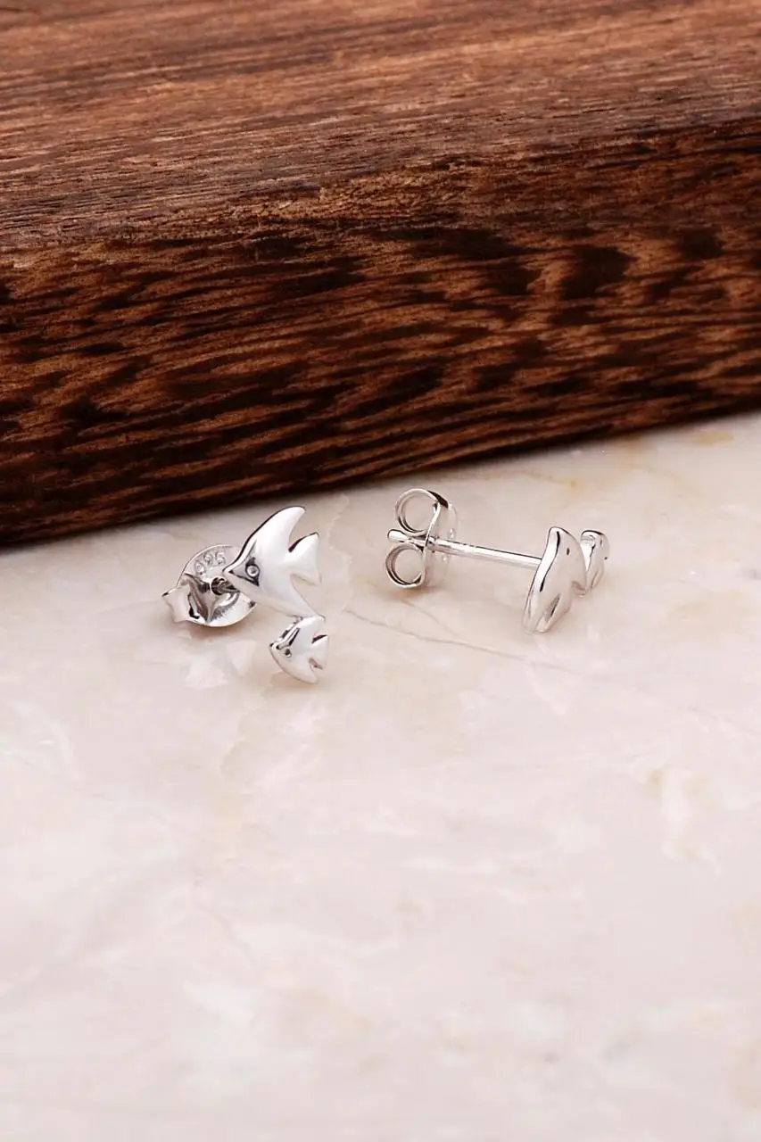 

Fish Design Silver Earring 4868 High Quality Hand Made Original Filigree Silver Jewellery Gift for Women