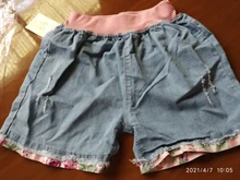 Pantalones cortos de mezclilla para niñas, Shorts bonitos de moda de verano con encaje Floral