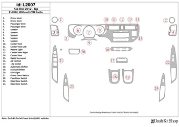 

Interior lining for KIA Rio 2012-UP. Set L2007.