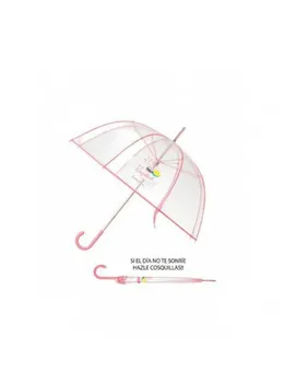 

TRANSPARENT UMBRELLA "IF THE DAY YOU DON 'T SMILE MAKE TICKLE!!"