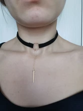 XIYANIKE-gargantilla de terciopelo negro para mujer, collar con cadena dorada, gargantilla de barra para mujer, collar para mujer, Gargantilla ras du cou N664