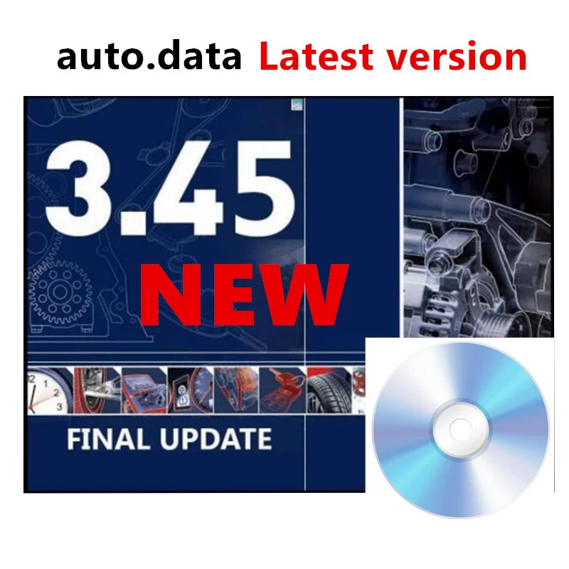 Newest version Autodata 3.45 auto repair software Auto--data 3.45 Virtual system easy install car software update to 2014 year car battery tester