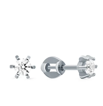 

Silver earrings with cubic zirconia Swarovski sunlight sample 925