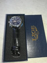 LIGE-Reloj analógico con correa de cuero para hombre, cronógrafo a la moda, de lujo superior, de cuero premium, impermeable, para deporte, nuevo, 2020