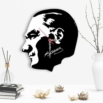 

Decorative Ataturk Design Wooden Wall Clock-6