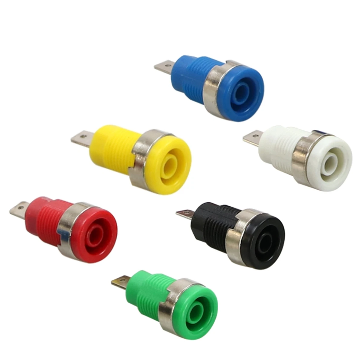 Wire Connector Terminals Wire Connector Electrical Connectors Electrical Connector Cable Connector Banana Plug Connector 1/5/10PCS Insulated Safety 32A 4mm Banana Terminal 6 Colors Female Jack Panel Mount Socket Binding Post