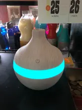 Humidificador de aire eléctrico de 300ML con USB, difusor de Aroma, niebla, aceite de grano de madera, aromaterapia, Mini, con 7 luces LED, para coche, casa y oficina