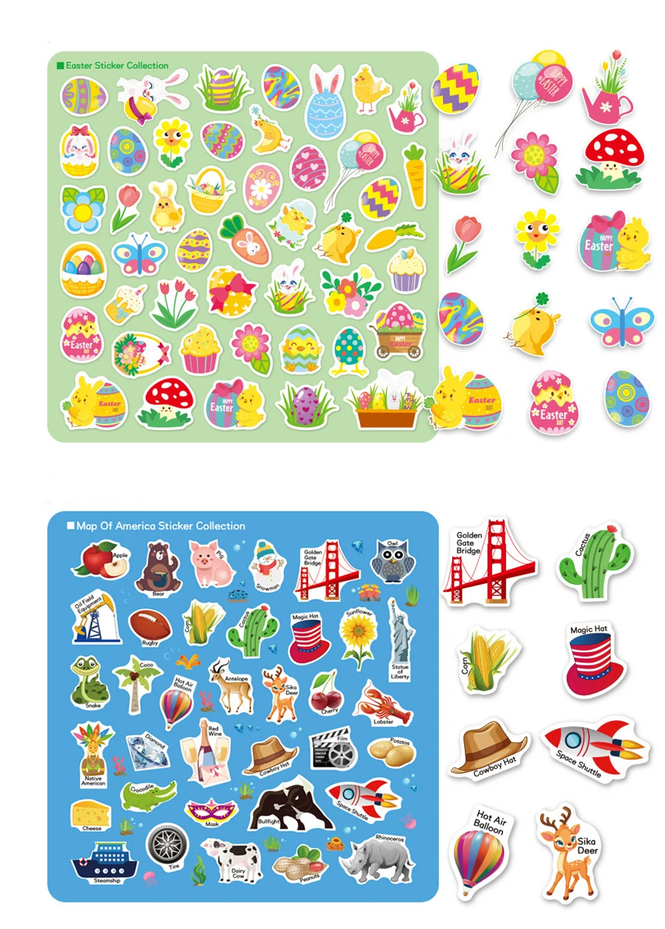 Children's Reusable Stickers Books Kawaii Stationery Stickers for Kids Early Education Cartoon Cute Stickers for Children Gift