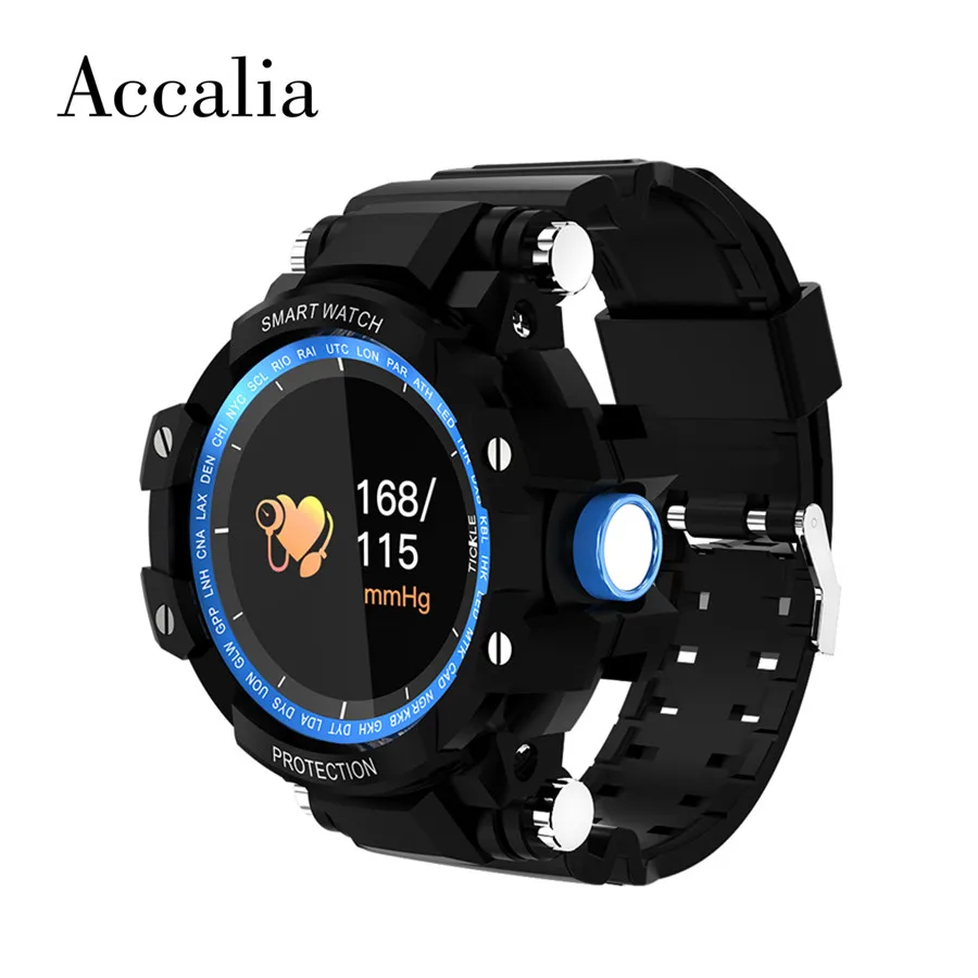 Accalia GW68 Смарт-часы с боковым царапинам, сенсорный супер падение, спортивный браслет IP67, водонепроницаемый пульс, кровяное давление, смарт-браслет для мужчин - Цвет: BLUE