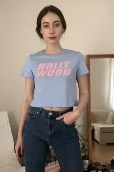 

Trendyol Printed Crop Knitted T-Shirt TWOSS20TS0213