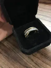 Huitan-Anillos cruzados de alta calidad para mujer, joyería de moda para boda, compromiso, fiesta, cristal brillante de circón