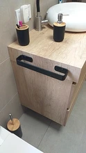 Accessories Towel-Holder Wall-Mounted Washroom Black Aluminum Square Space Single