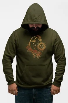 

Angemiel Wear Moon And Sun Green Men 'S Hooded Sweatshirt