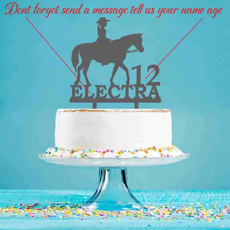 Decoration De Gateau Personnalise Avec Nom Et Age Pour Fille Equitation Pour Fete D Anniversaire Pour Fille Aliexpress