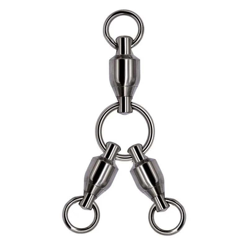 Rompin 3pcs Fishing Swivels Three Way Connector 3way Ball Bearing