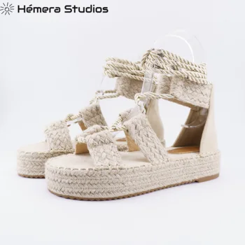 

Woman 2019 platform SUMMER-ESPARTOS-ESPARTO Sabot's cam buckle platform sandals
