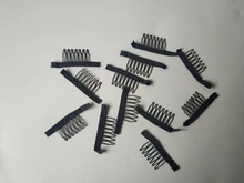 Alileader poliéster mantel resistente peluca peines para peluca Diente de acero de 12 Uds negro peluca Clips extensiones de pelo peluca Accesorios